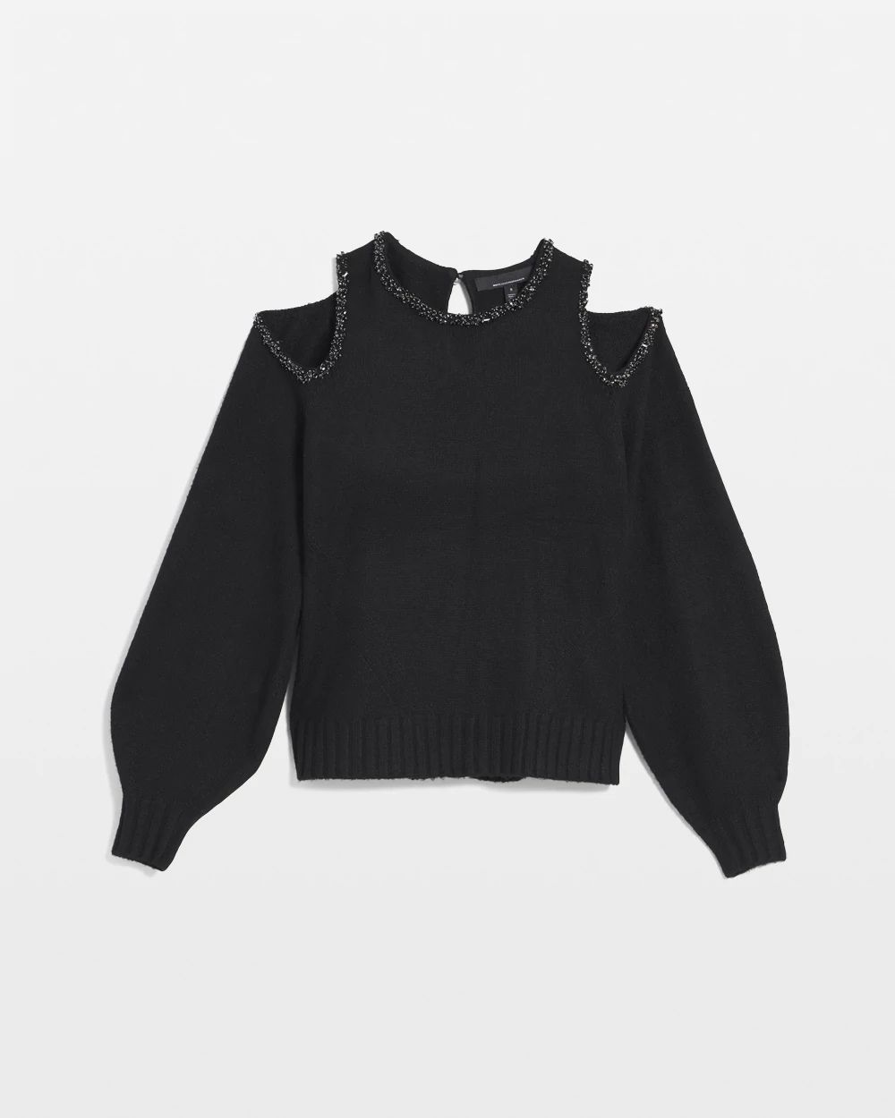White House Black Market Women s Embellished Cutout Sweater